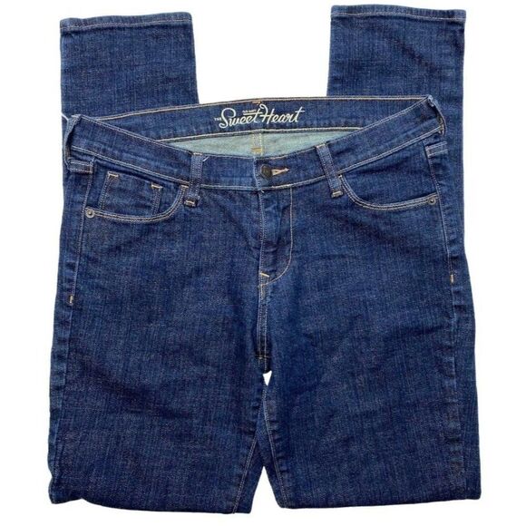 Old Navy Womens Dark‎ Wash Sweetheart Mid Rise Skinny Jeans Sz 6 - Picture 1 of 8